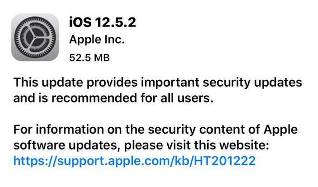 康巴什苹果手机维修分享iOS12.5.2发布，建议所有老苹果用户安装 